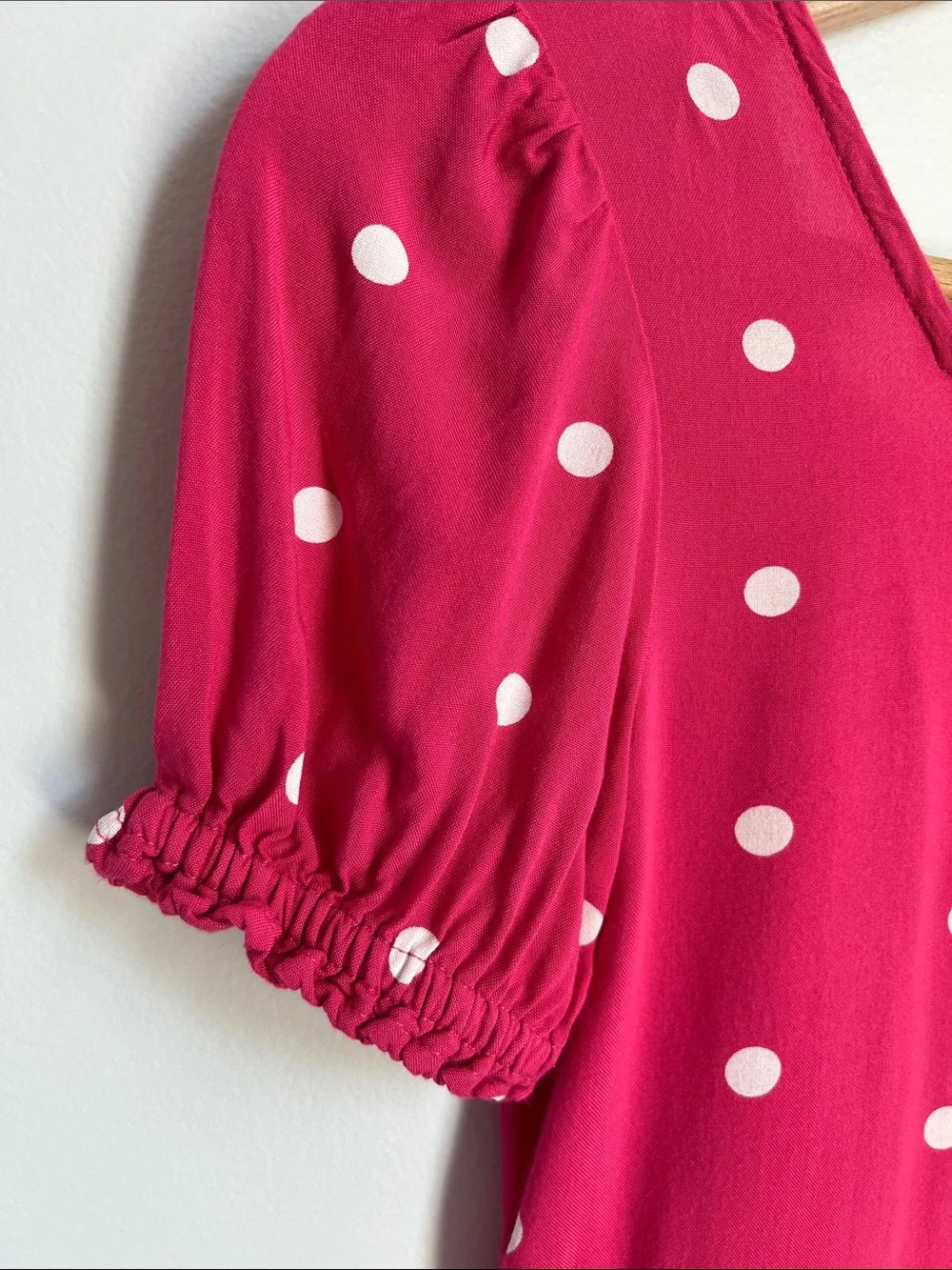 Old Navy | Kids Hot Pink White Polka Dot Button-Front Dress #564088-01 Size L